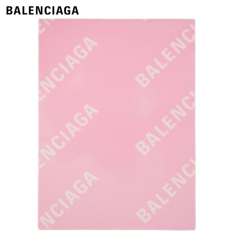 BALENCIAGA All Over Macro Scarf Pink & White 202