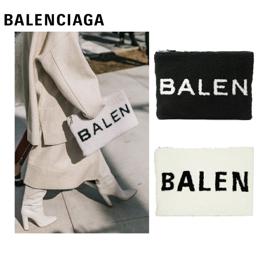 バレンシアガ バッグ レディース（売れ筋ランキング） BALENCIAGA バレンシアガ シアリング ポーチ　クラッチバック　ブラック/ホワイト