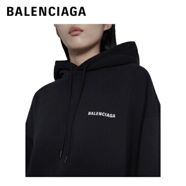 BALENCIAGA logo cotton jersey hoodie black tops 2021SS ー バレンシアガ ロゴ コットン ジャージ フーディー パーカー トップス ブラック 2021年春夏