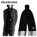 BALENCIAGA logo appliqued fringed wool blend boucle scarf 2021AW oVAK@S AbvP tW E[uh@}t[ 2021NH~