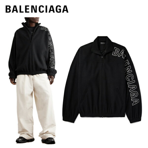 BALENCIAGA Oversized Logo-Appliqud Fleece Track Jacket Black 2023SS С åץꥱ ե꡼ ȥå 㥱å 2023ǯղ