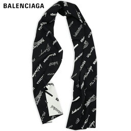 バレンシアガ BALENCIAGA Logomania All Over Scarf black & white knit 2023AW ロゴマニア オールオーバー スカーフ ブラック & ホワイト ニット 2023年秋冬