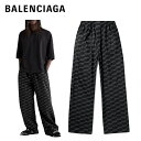 BALENCIAGA Wide-Leg Logo-Print Cotton-Poplin Pyjama Trousers Black 2023AW Х󥷥 磻ɥå ץ åȥݥץ ѥ ѥ ֥å 2023ǯ