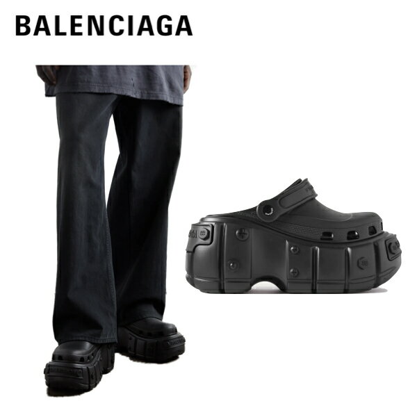 BALENCIAGA Rubber Platform Sandals Black 2023AW バレンシアガ コットンジャージ ラバー プラットフ..