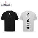 モンクレール Tシャツ メンズ MONCLER T-SHIRT White Black Mens モンクレール Tシャツ ホワイト ブラック ロゴ トップス メンズ