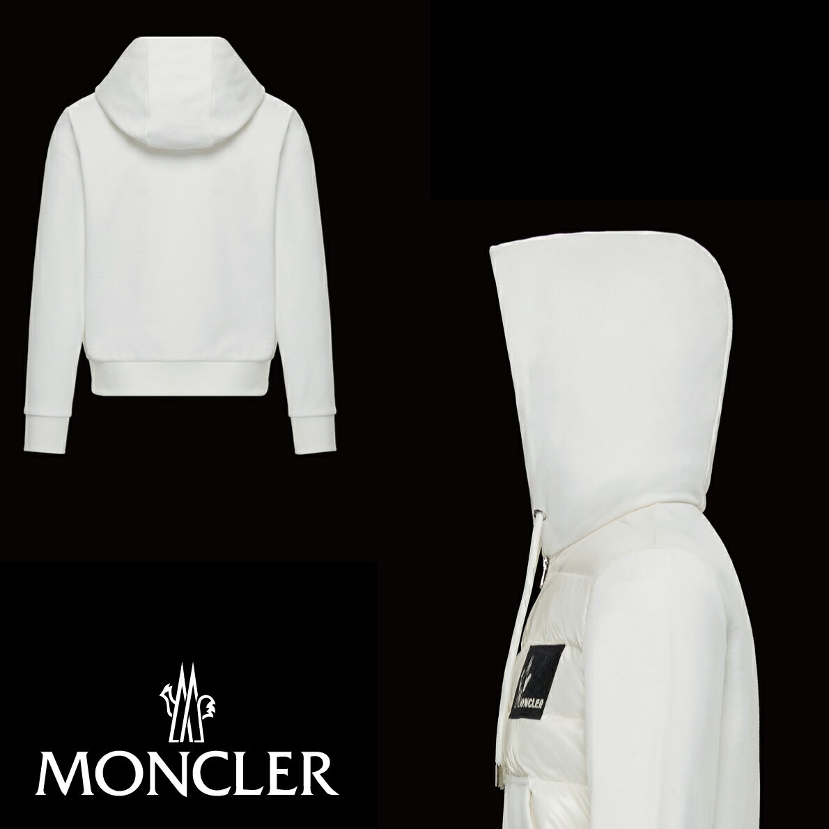 MONCLER SWEAT-SHIRT REMBOURRE パーカー Blanc ブランク メンズ 2019-2020年秋冬