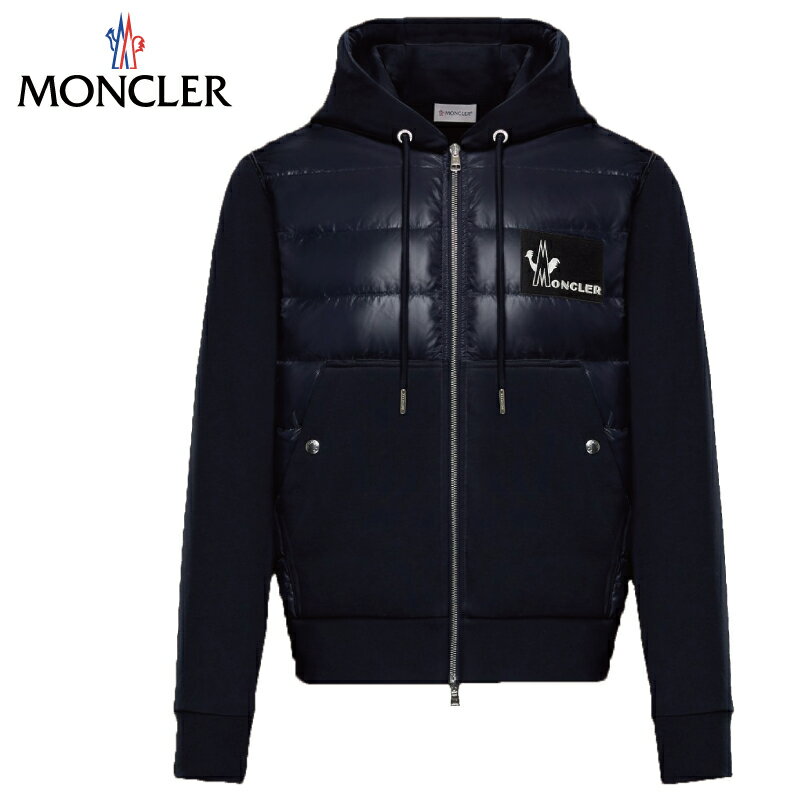 MONCLER SWEAT-SHIRT REMBOURRE パーカー Dark blue ダークブルー メンズ 2019-2020年秋冬