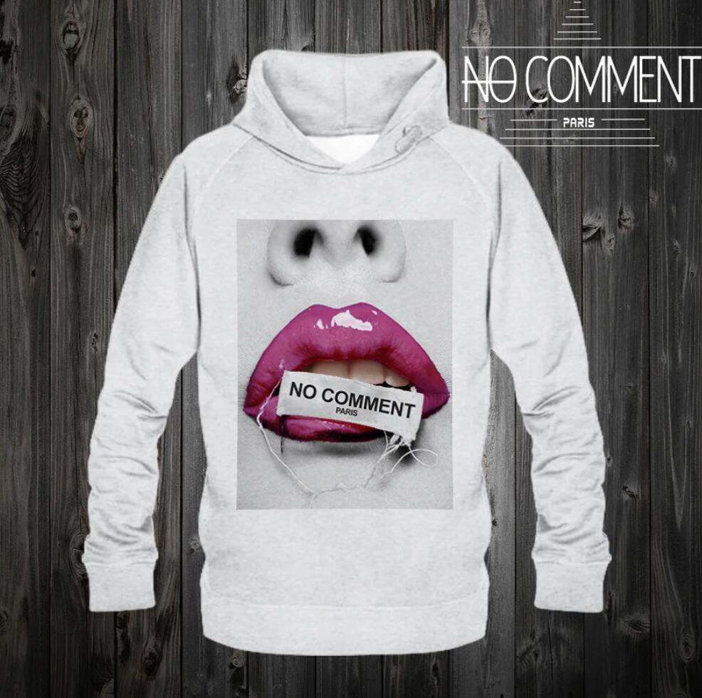 y3 colors zNO COMMENT PARIS label lips LTN193 Hoodie 2023SS m[Rg p t[fB[ p[J[ ubN zCg O[ 2023Nt