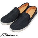 リビエラ スリッポン メンズ Rivieras リビエラ 2019年春夏 2019SS メンズ デニム スリッポン DARK BLUE JEANS