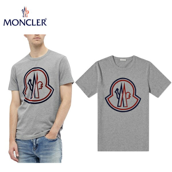 モンクレール 海外限定・日本未入荷モデル MONCLER Large Outline Logo Tee Mens Grey 2020SS T-shirt モンクレール ラージ アウトライン ロゴ ティー グレー メンズ 2020年春夏