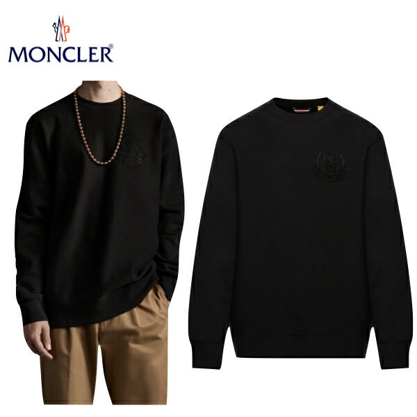 海外限定 日本未入荷 MONCLER Crewneck sweatshirt Black Mens 2020AW モンクレール クルーネック スウェットシャツ ブラック メンズ 2020-2021年秋冬