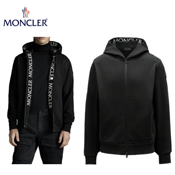 MONCLER Hooded Zipper Hoodie Black Mens 2021AW モンクレール スウェット フーディー ブラック メンズ 2021-2022年秋冬