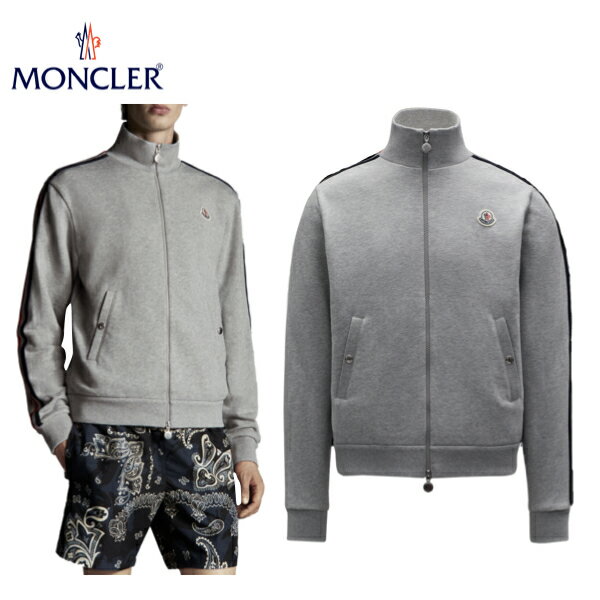MONCLER Zip-Up Hoodie Sweatshirts Melange Light Grey Mens 2021AW N[ ohzJ[fBK XEFbg WCgO[ Y 2021-2022NH~
