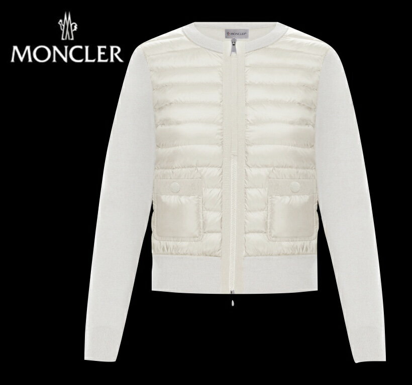 【海外限定・国内未入荷カラー】MONCLER PADDED PULLOVER Ivoire Ivory Ladys Cardigan 2020SS モンクレール パッド入りセーター アイボリー レディース カーディガン 2020年春夏