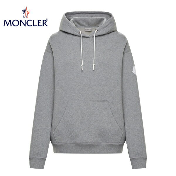 【海外限定・日本未入荷モデル】 MONCLER HOODED SWEAT-SHIRT Grey Ladys Hoodie 2021SS モンクレール フード付きスウェットシャツ グレー レディース パーカー 2021年春夏