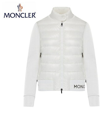 【海外限定・国内未入荷モデル】MONCLER モンクレール DOWN QUILTED NYLON CARDIGAN ダウン キルティング ナイロン カーディガン レディース Blanc Noir ホワイト 2019-2020年秋冬新作