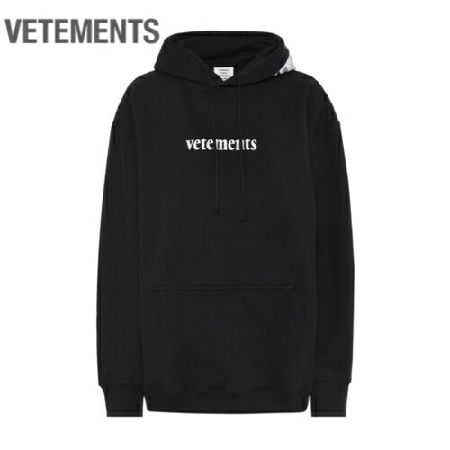 Vetements ヴェトモン ロゴ パーカー トップス レディース ブラック 2020ss