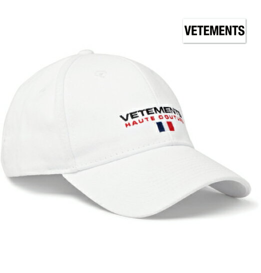 Vetements ヴェトモン 2018年春夏新作 Embroidered Cotton-Twill Baseball Cap ホワイト 帽子 キャップ