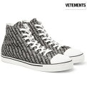 Vetements Fg 2018NtĐV Printed Canvas High-Top Sneakers zCg C Xj[J[