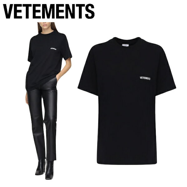 VETEMENTS Logo Printed T-shirt Black Ladys Tops 2020SS ヴェトモン ロゴ プリント Tシャツ ブラック レディース トップス 2020年春夏