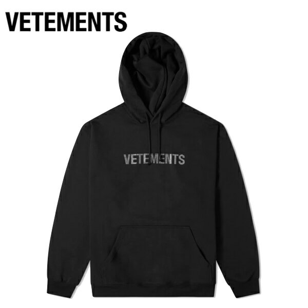 VETEMENTS RHINESTONE LOGO OVERSIZED HOODY 2020SS