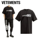 VETEMENTS Deconstructed Logo Cotton T-Shirt Black Mens 2021SS ヴェトモン デコンストラクテッド ロゴ コットンTシャツ ブラック メンズ 2021年春夏
