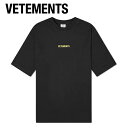 VETEMENTS LOGO LABEL TEE BLACK & NEON YELLOW Mens 2022SS Fg S x TVc ubNlICG[ Y 2022Nt