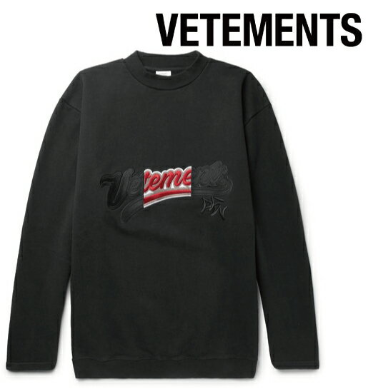 Vetements Fg 2017-2018NH~V Embroidered Loopback Cotton-Blend Jersey Sweatshirt Y XEFbg gbvX