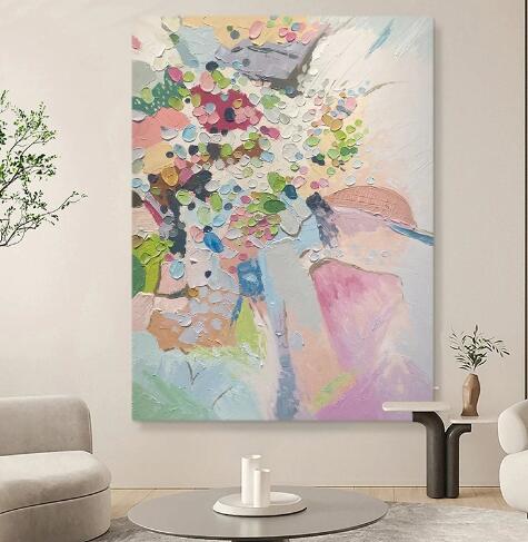 キャンバスアート 油絵 花 おしゃれ モダン 手描き ハンドペイント ウォールアート インテリア 壁掛け雑貨 オイルペイント