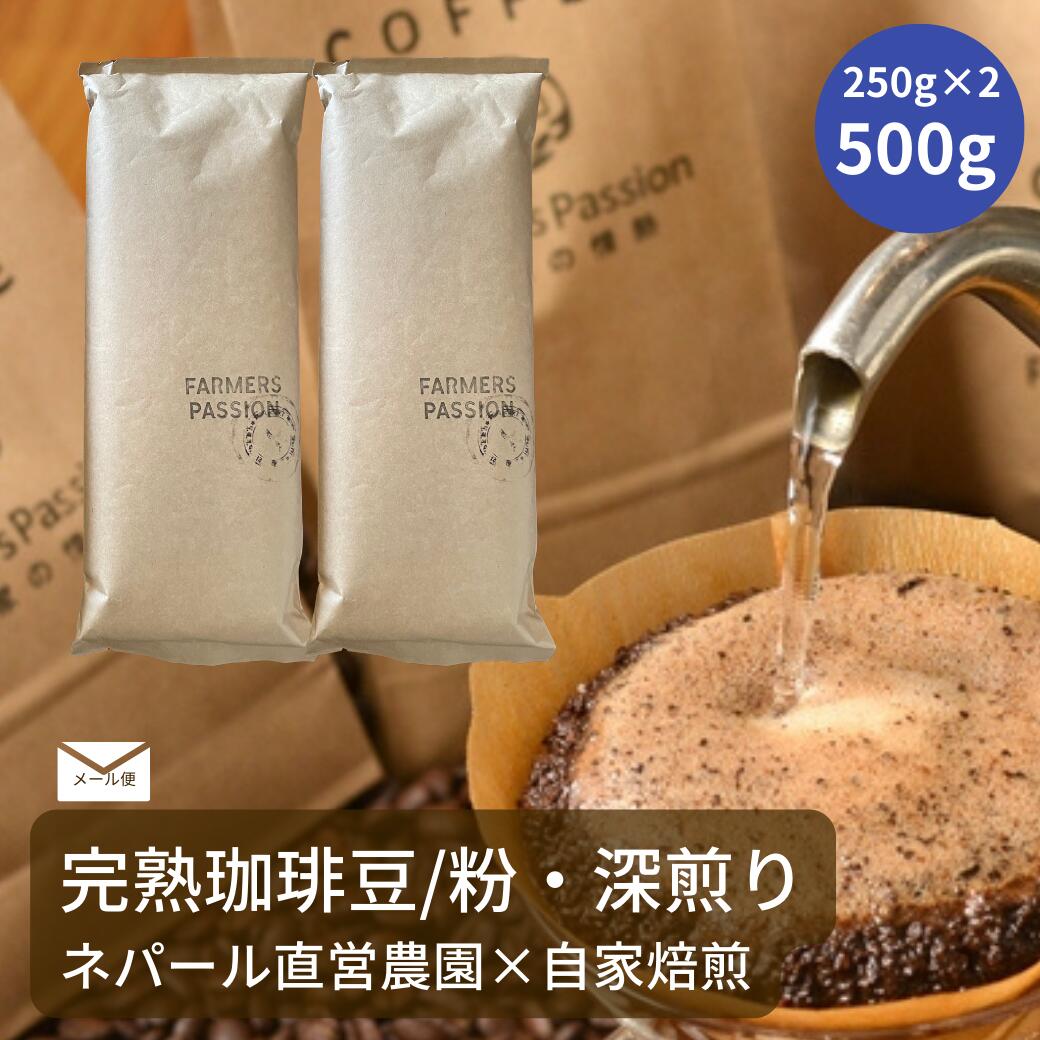 【大容量 完熟豆珈琲 エイジング×ダーク500g 】バレンタインギフト お歳暮　冬ギフト　バレンタイン 誕生日プレゼント コーヒー豆 粉 ネパール 直営農園 自家栽培 スペシャリティ　オーガニック 有機栽培