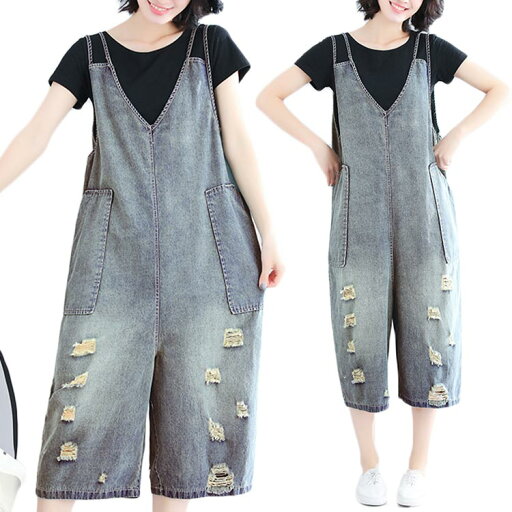 デニムパンツ サロペットデニムパンツ レディース 夏 ダメージ ゆったり 大きサイズ ワイドパンツ 七分丈 シンプル カジュアル 送料無料 カジュアルサロペット オールインワン パンツ オーバーオール サルエルパンツ デニム デニムパンツ サロペットデニムパンツ レディース 夏 ダメージ ゆったり 大きサイズ ワイドパンツ 七分丈 シンプル カジュアル 送料無料 カジュアルサロペット オールインワン パンツ オーバーオール サルエルパンツ デニム