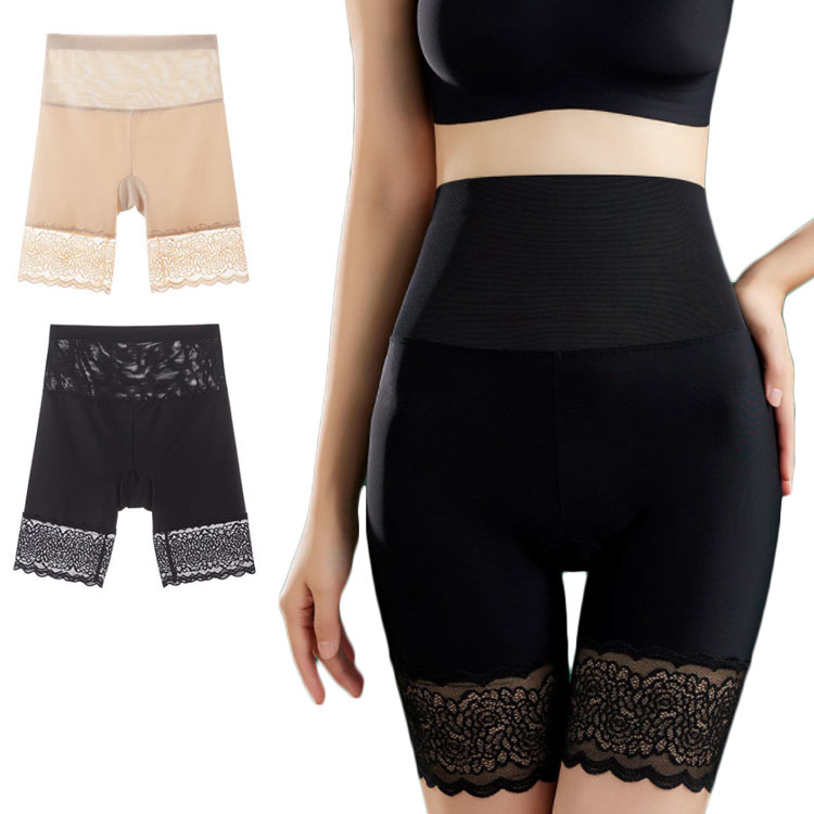 ショーツ レディース 二点セット レース付き 下着 ペチパンツ 肌着 安全パンツ 短パン ショ-トパンツ 部屋着 ハイウエスト インナーパンツ 縫い目なし 送料...