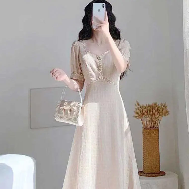 レディース ロングワンピース 半袖 春 夏 レースワンピース ワンピース マキシワンピース プリーツワンピース フリルワンピース Aライン Vネック レースワンピース フレアワンピース 送料無料 おしゃれ シンプル 無地 カジュアル