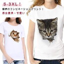 アメカジ レディース 猫柄 猫柄 猫 Tシャツ 半袖 運動会 男女兼用 白 ねこ おもしろ クルーネック トップス tシャツ 夏 夏服 プリント 文化祭 メンズ...