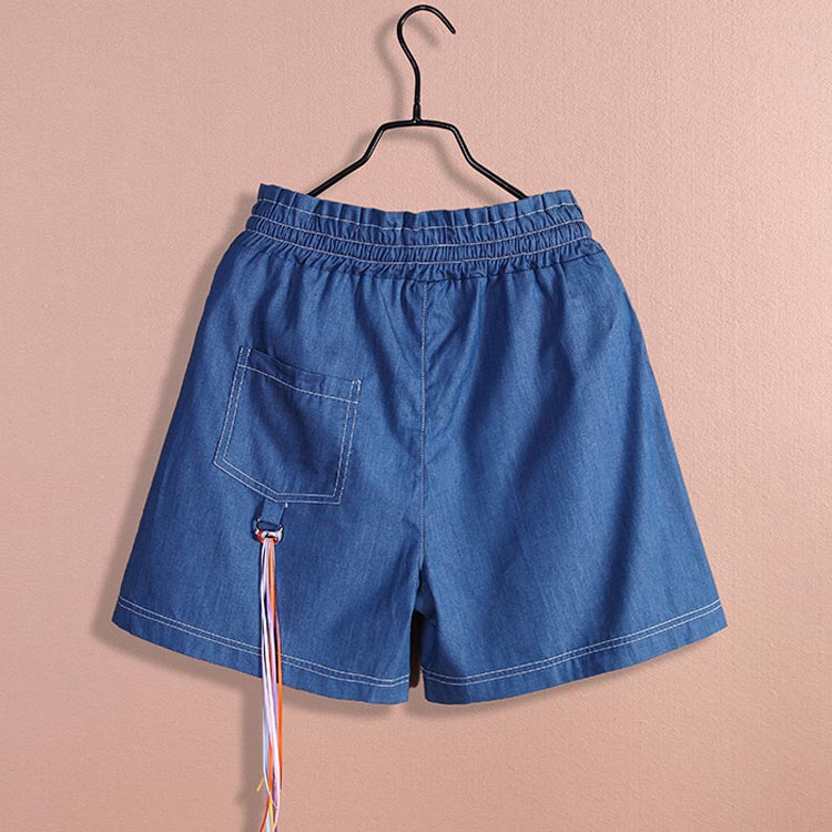 デニムパンツ 子供服 ショートパンツ ショートデニム デニム パンツ ウエストゴム ポケット付き 猫柄 かわいい 無地 ゆったり お洒落 カジュアル 女の子 ガールズ 女児 ボトムス 夏物 夏新作