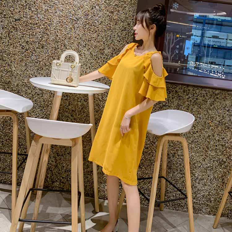 オフショルダーワンピース レディース ワンピース 膝丈ワンピース ミディアム丈ワンピース ティアード フレアスリーブ 肩出し 半袖ワンピース フレア 着痩せ 綿麻 上品 森ガール 可愛い キレイめ 夏新作