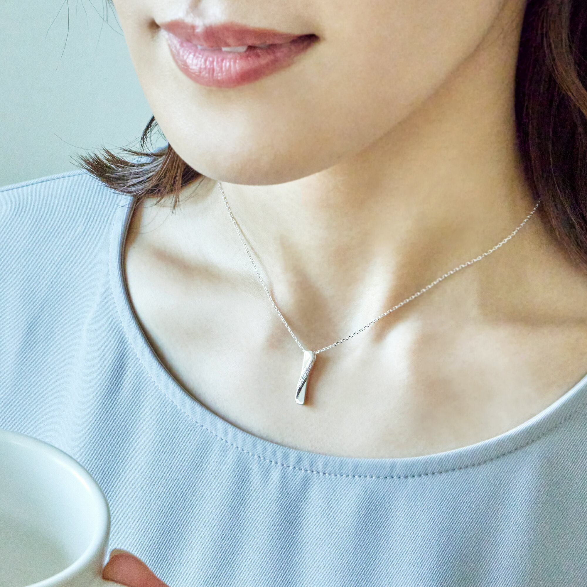 【ラッピング無料】THE KISS 公式ショップ シルバー ペアネックレス ペアアクセサリー カップル 人気 ジュエリーブランド THEKISS ペア ネックレス ペンダント スティック SPD1848DM-1849DM セット シンプル 大人 夏【あす楽対応（土日祝除く）】