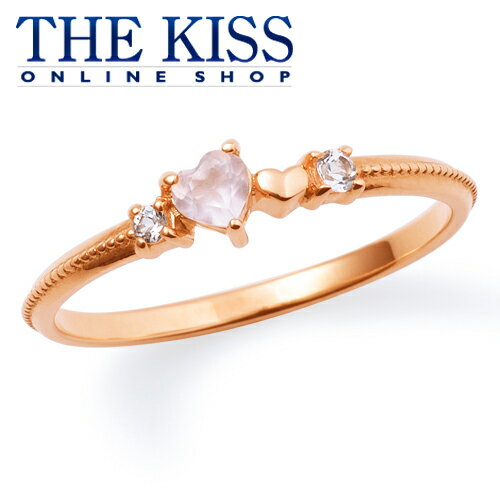【ラッピング無料】【THE KISS sweets】 K10ピンクゴールド ダブルハート ホワイトトパーズ ローズクォーツ レディース リング ☆ ダイヤモンド ゴールド レディース リング 指輪 ブランド Diamond GOLD Ladies Ring【あす楽対応（土日祝除く）】