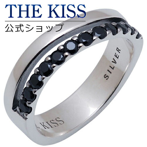 【SALE 50%OFF】【半額】THE KISS 公式ショップ シルバー ペアリング (メンズ 単品 ) ブラックキュービック ペアアクセサリー カップル に...