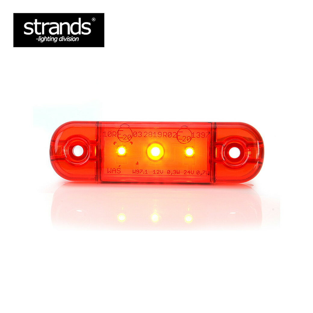 【送料無料】Strands ストランズ マーカー ランプ サイド レッド 赤 ユーロ カスタム ボルボ スカニア LED 12V/24V対応 トラック 車 volvo FH4 2021model scania SUV キャンピングカー ジムニー ハリアー VEZEL ランクル ラングラーGクラス ハイエース キャブコン