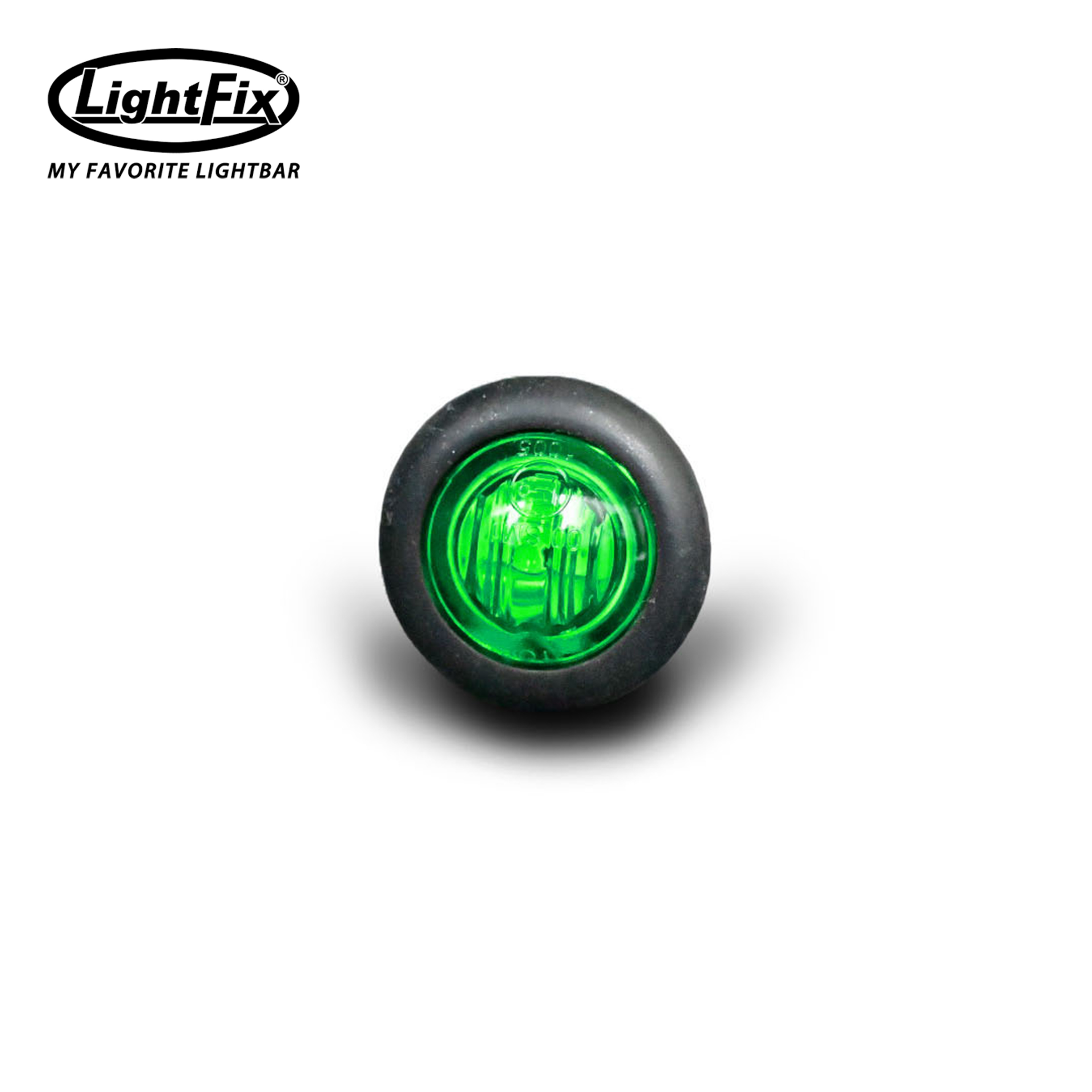 LightFix ライトフィックス マーカー ランプ サイド グリーン 緑 ボタン 丸型 ユーロ カスタム ボルボ スカニア 24V