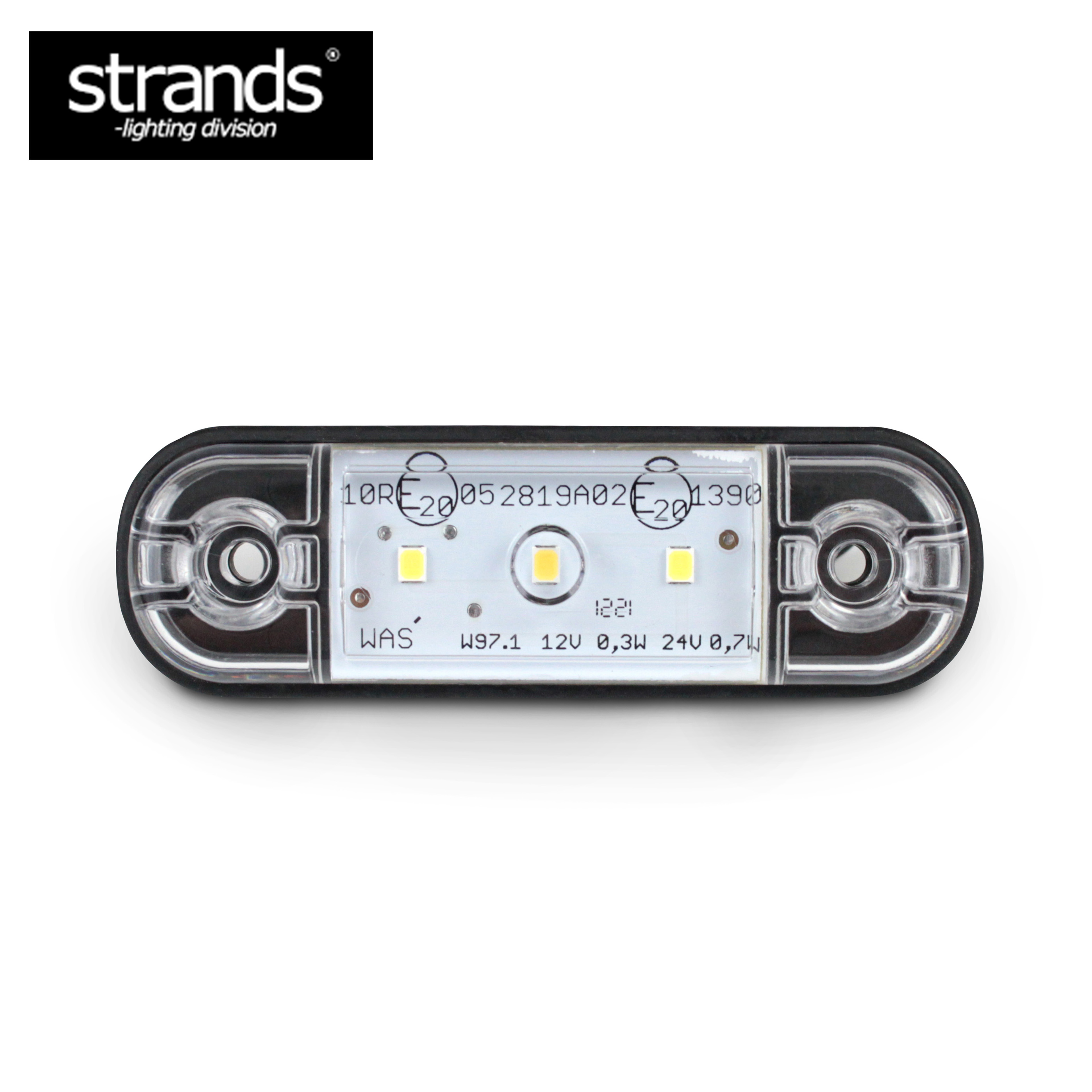 【送料無料】Strands ストランズ サイド マーカー ランプ ホワイト白 クリア ユーロ LED3個 12V 24V カスタム ボルボ スカニア scania SUV キャンピングカー ジムニー ハリアー VEZEL ランクル ラングラーGクラス ハイエース キャブコン