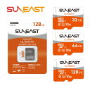 SUNEAST ULTIMATE microSDHC/XC UHS-I J[h ORANGEV[Y 32GB/64GB/128GB Class10 4K Nintendo Switch AndroidX}z ^ubgΉ i microSDXC J[h }CNSD[J[h Ki 3Nۏ