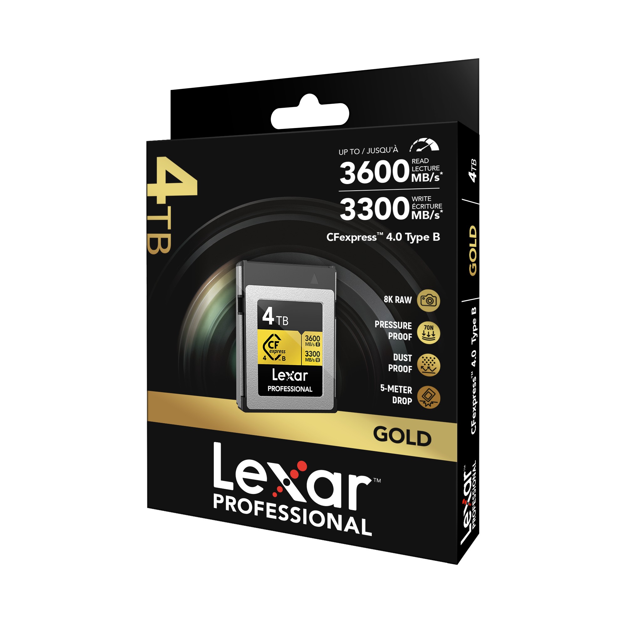 【月間優良ショップ受賞】Lexar Professional GOLD CFexpress 4.0 Type B カード 4TB CFエクスプレスカード 4.0 Type B CFeカード PCIe 4.0 高速 4K 8K RAW 動画撮影 高画質 静止画 CF express Type B 4.0 カード R:3600MB/s W:3300MB/s 制限付き永久保証