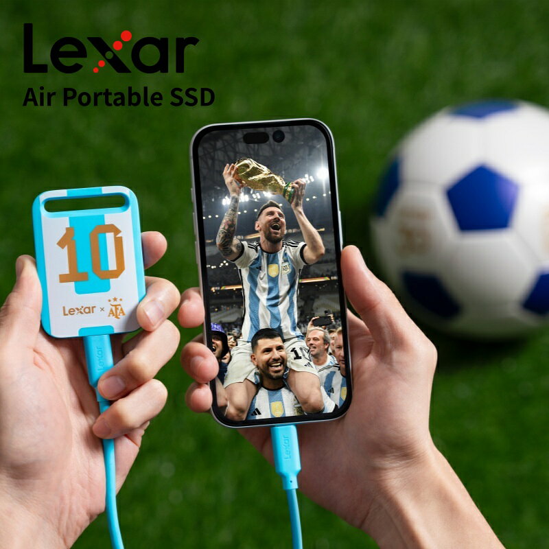 共同ブランドモデル Lexar Air ポータブルSSD 512GB 1TB 1000GB 外付けSSD TypeC 高速 小型 軽量 SSD USB-C to Cケーブル USB-A変換アダプター付属 スマホ 外付け SSD USBC 外付けストレージ iPhone 外部ストレージ PC パソコン 3年保証
