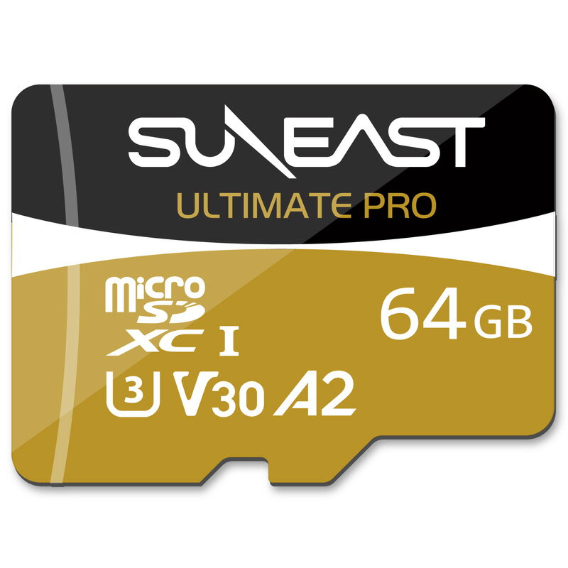 SUNEAST ULTIMATE PRO microSDXC 64GB 変換アダプター 1個附属 読取最大180MB/s 書込最大130MB/s microSDXC UHS-I DDR200モード A2 U3 V30 Class10 microSDXC UHS-I カード マイクロSDメモリーカード 日本国内正規品 SE-MSDU106418ON