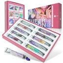 【オススメ】【ポイント最大15倍!7/15まで】SUPER VISION 透明水彩絵の具 ラメ入り分離色 10色 8ml キラキラ 分離色 水彩絵の具 チューブ ホビー 画材 おすすめ 透明水彩えのぐ セット おうち時間 パール 絵の具 花火 バレンタインデー プレゼント