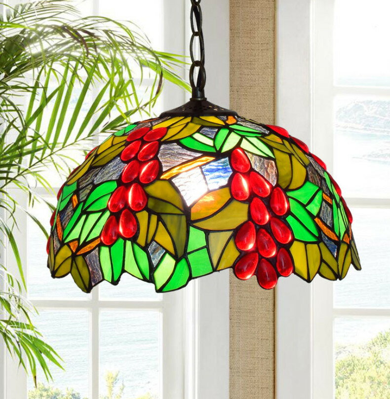 天井照明 ペンダントライト 照明 玄関照明 アンティーク 吊下げ灯レトロ ステンドグラス 室内照明 ペンダント照明 照明器具 シーリングランプ カフェー 居間　リビング