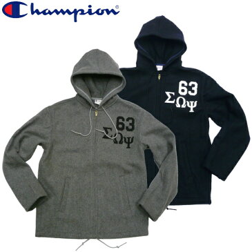 チャンピオン Champion MELTON HOODED フードジャケット スタジャン カレッジ ピーコート ヴィンテージ アメカジ 復刻 ランナーズタグ