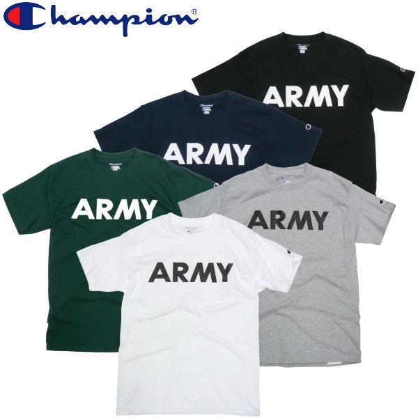 チャンピオン ペアTシャツ Champion チャンピオン ARMY Tシャツ アーミー プリント コットン ミリタリー メンズ レディース 男女兼用